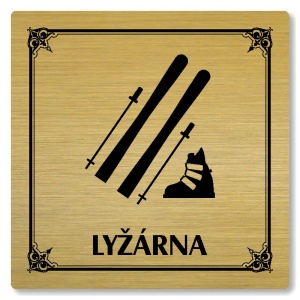 Lyžárna, 80x80mm, zlatá, Nebraska